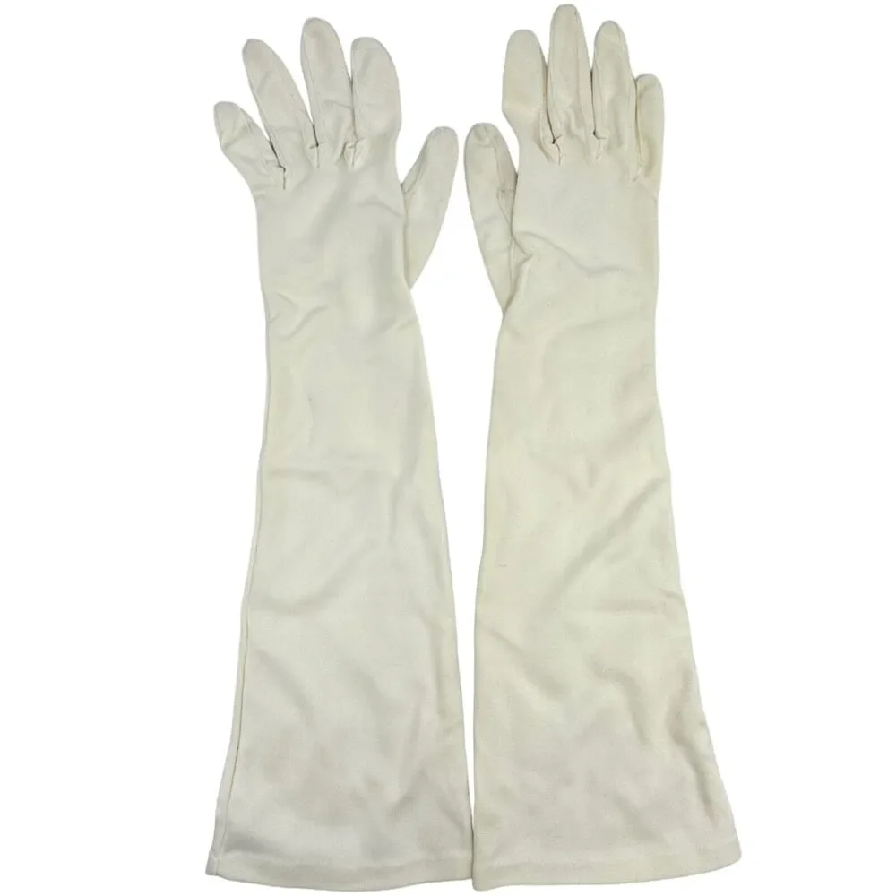 Vintage Ladies 16” Long Sleeve‎ Nylon Gloves Size 7 Crescendoe Caresse
